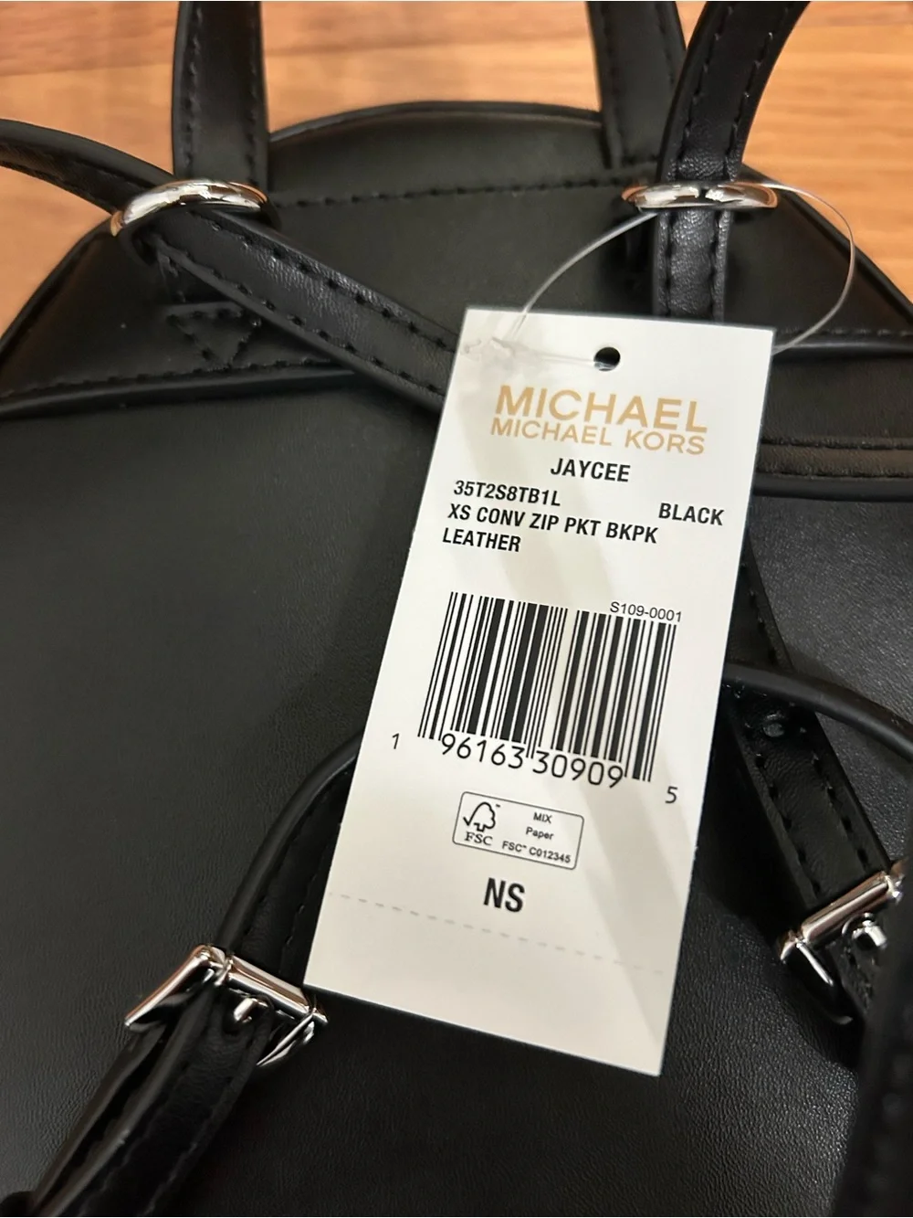 Michael Kors Jaycee backpack XS size in black leather